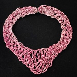 Handcrafted Purple Seed Bead Statement Necklace